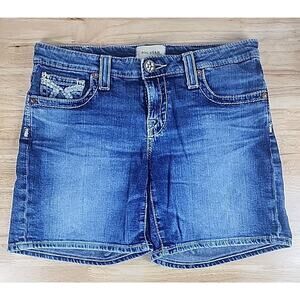 Big Star Blue Jean Shorts Size 30 Costal Cowgirl Rodeo Western Embroider